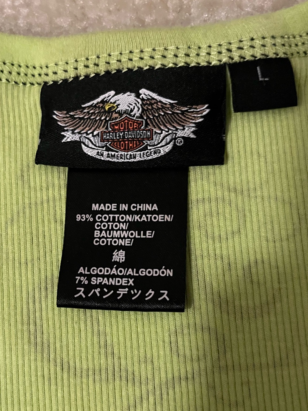 Harley-Davidson Neon Green Tank Top - Picture 3 of 4